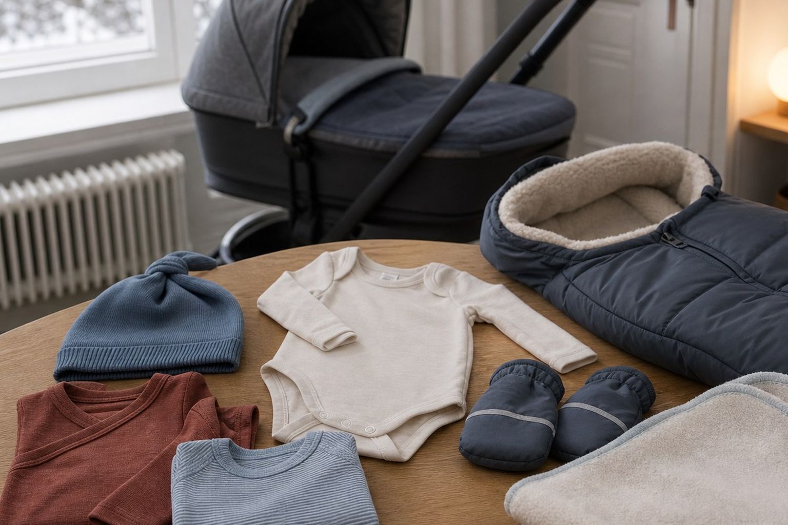 Winterkleidung, Schlafsack und Kinderwagen als sichere Winterbaby-Grundausstattung